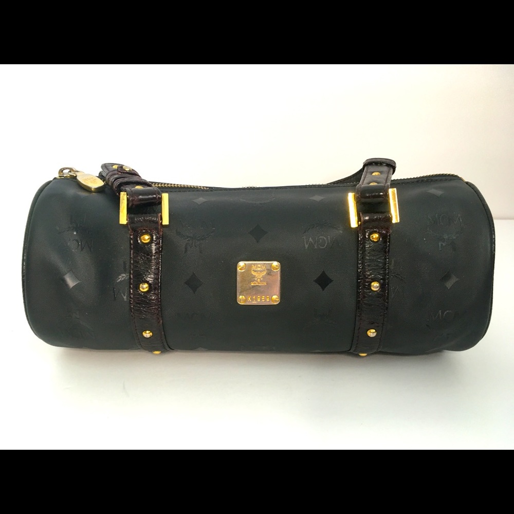 MCM papillon canvas leather straps